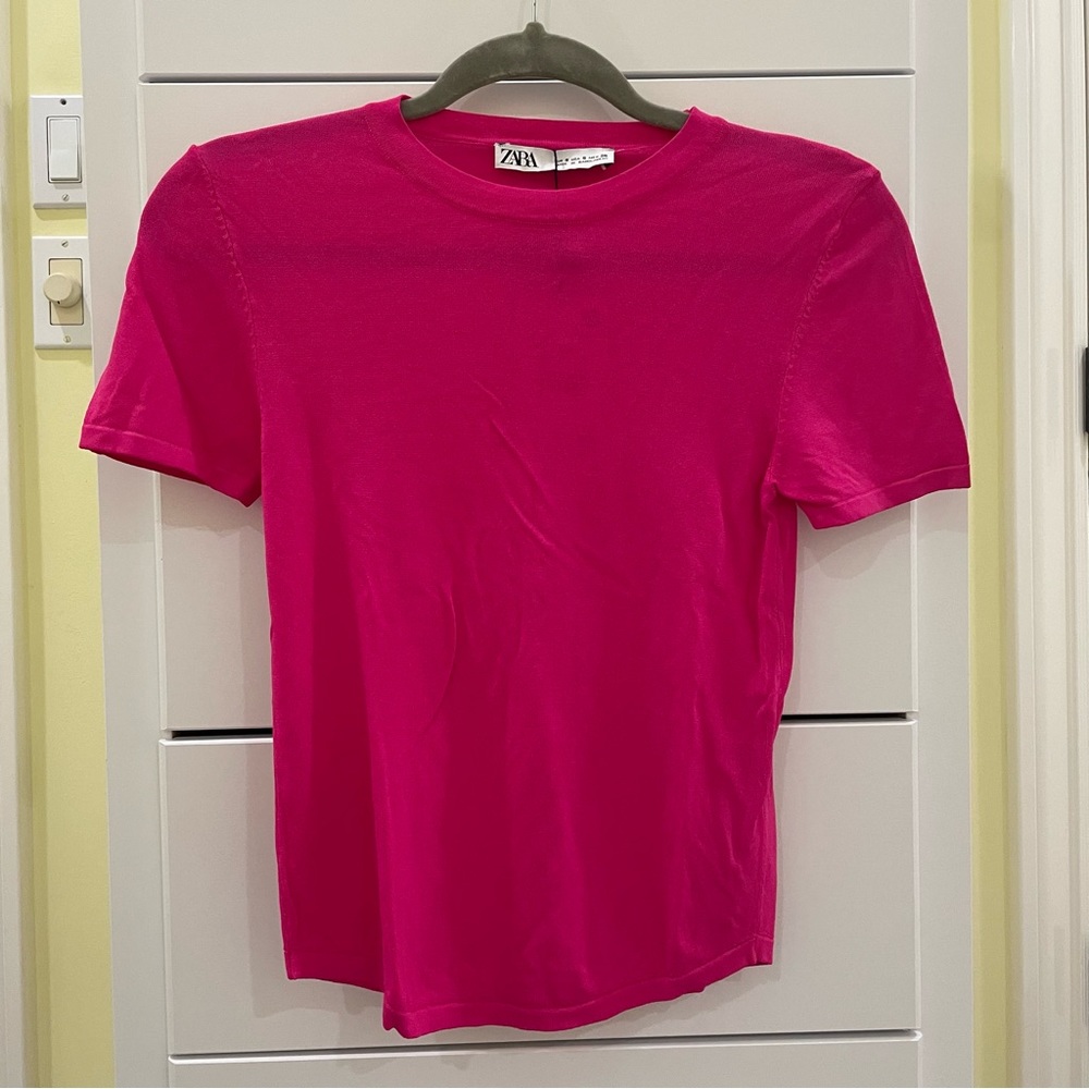 Pink Zara Extrafine Knit Top